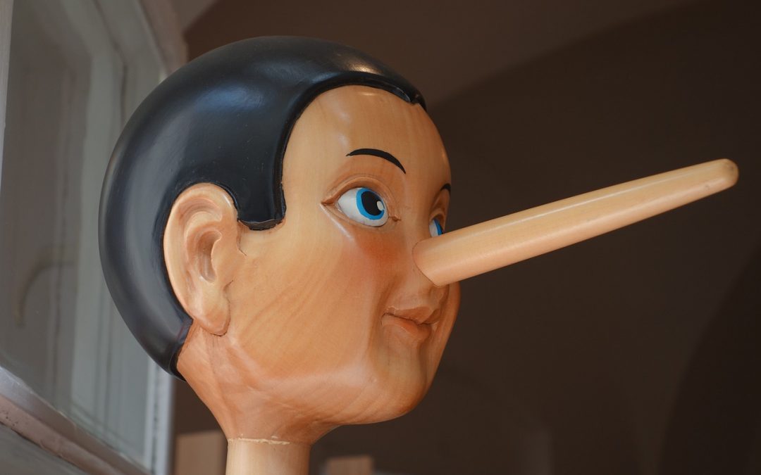 Pinocchio is known for his long nose, which grows when he lies.