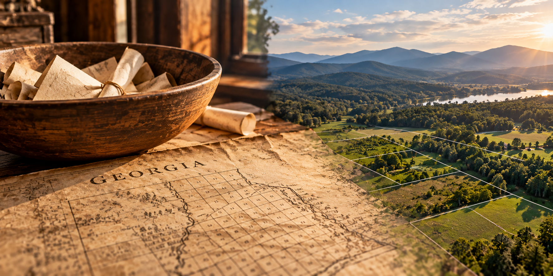 From Georgia Land Lottery to Modern Landscape Georgia land lottery slips and modern property boundaries